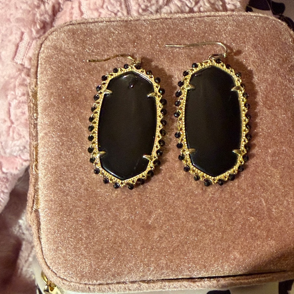 Elegant Black and Gold Earrings